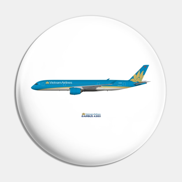 Illustration Of Vietnam Airlines Airbus A350 Pin by SteveHClark