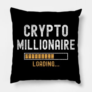 Funny Crypto Millionaire Loading Cryptocurrency Humor Pillow