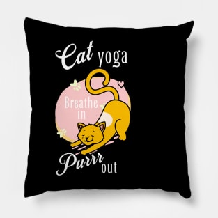 Cute Cat Yoga Design Pillow