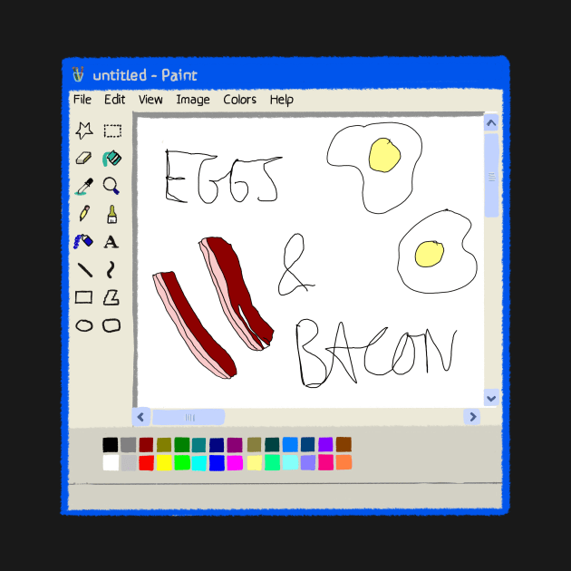 Eggs and bacon Ms Paint drawing by Cyniclothes