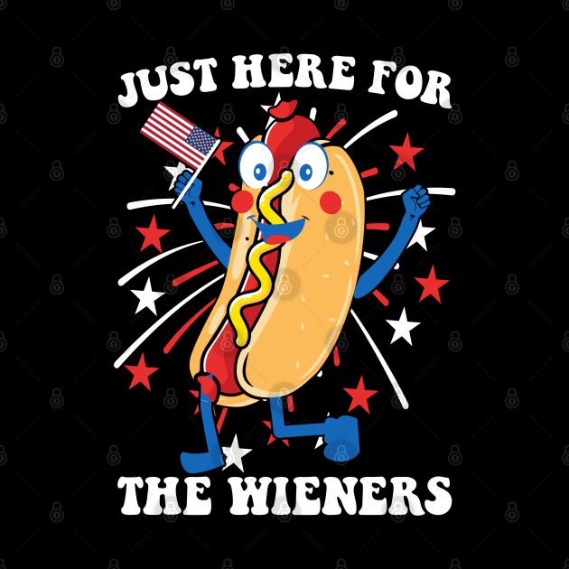 4Th Of July Hot Dog I'm Just Here For Wieners by StarMa