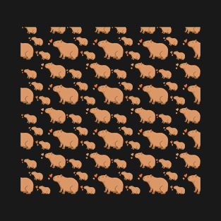 Capybara Hearts Pattern T-Shirt