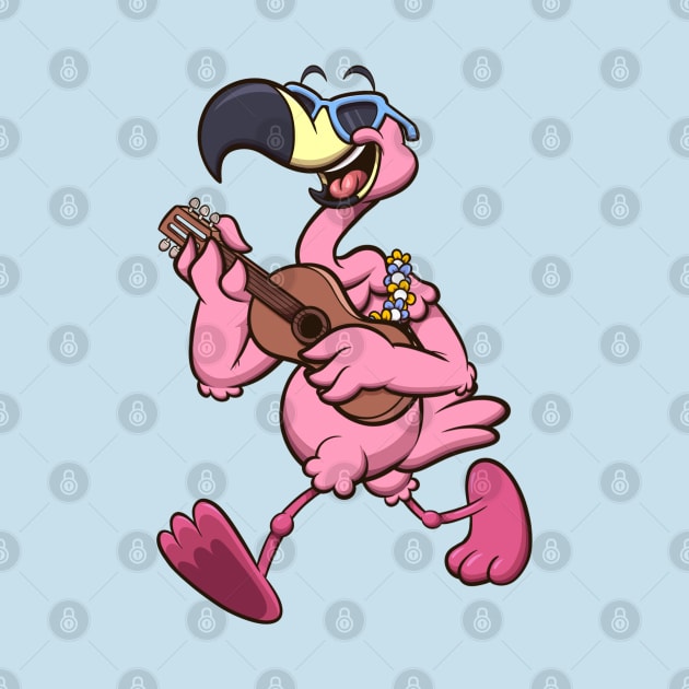 Flamingo Playing Guitar by TheMaskedTooner