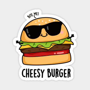 Cheesy Burger Funny Food Puns Magnet