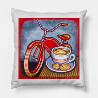 Red Electra Delivery Bicycle Cappuccino and Amaretti Pillow