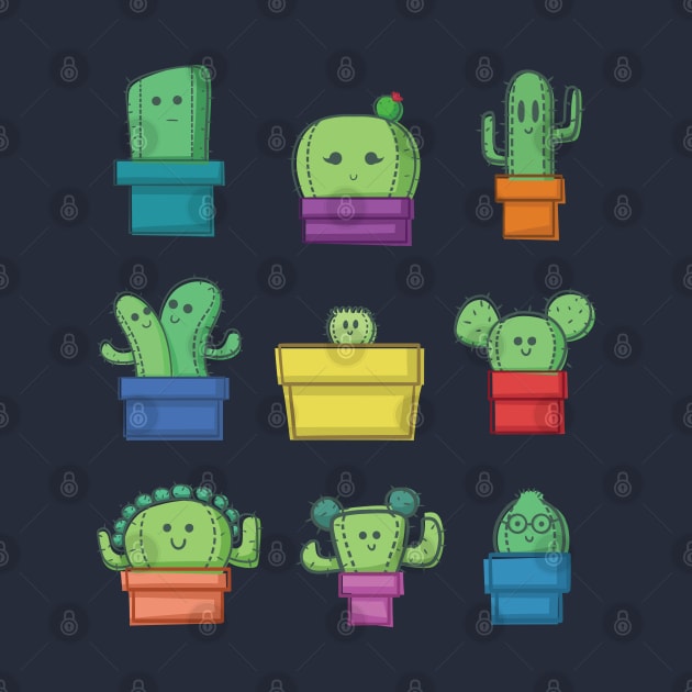 Cute Cactus Family by Studio Mootant