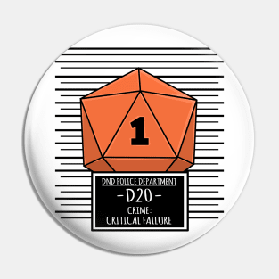 Dice Jail Funny Dungeons And Dragons DND D20 D1 Lover Pin