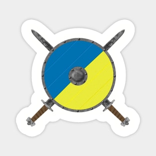 Ukrainian Viking Shield with Crossed Swords Magnet