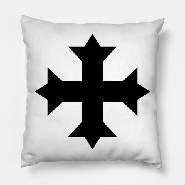 Coptic cross (black) Pillow by PabloDeChenez