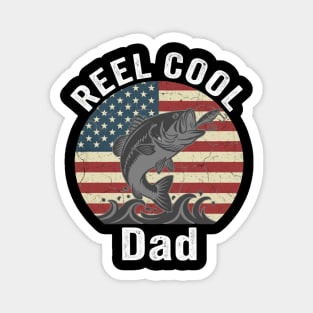 Reel Cool Dad American Flag Fishing Father's Day Magnet