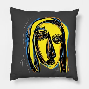 Face neo expressionism Pillow