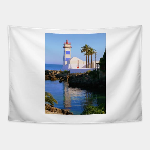 Cascais Lighthouse Tapestry by terezadelpilar