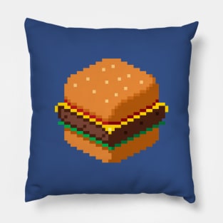 Isometric Pixel Art Cheeseburger Pillow