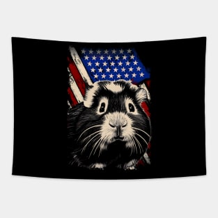 Pocket Piggies Guinea Pig Charm, USA Flag for Pet Devotees Tapestry