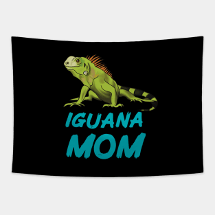Iguana Mom for Iguana Lovers, Blue Tapestry