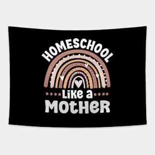 Proud homeschool mama colorful rainbow homeschool mom Tapestry