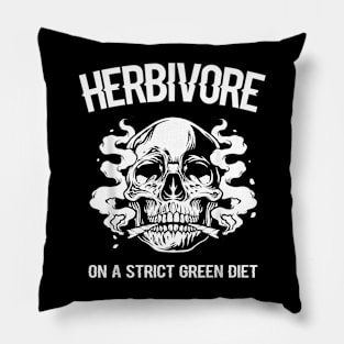 Herbivore On A Strict Green Diet  Skeleton Weed Vegan Pillow