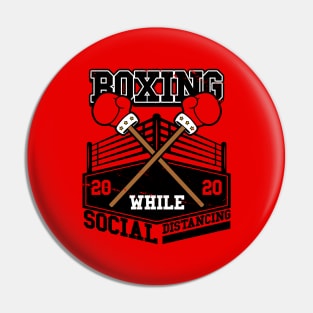 Funny Inventions Boxing While Social Distancing Retro Vintage Original Poster Pin