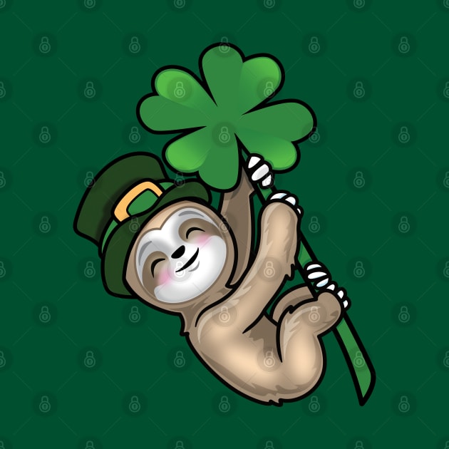 Lucky four leaf clover Saint Paddy Sloth by PnJ