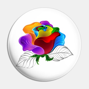 Rainbow rose bud ( Rainbow roses ) Pin