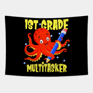 1st Grade Cute Octopus First Grader School Kids Tapestry