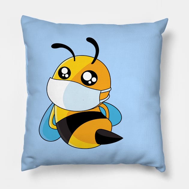 face mask bee coronavirus covid Pillow by gossiprag