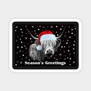 Highland Cow Season's Greetings Magnet