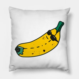 a stylish banana enjoying a sun bath Pillow