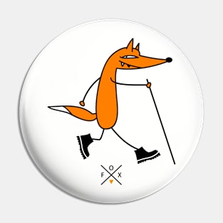 Funny fox walker Pin