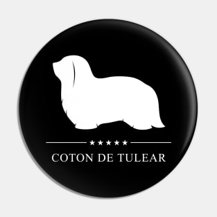 Coton de Tulear Dog White Silhouette Pin