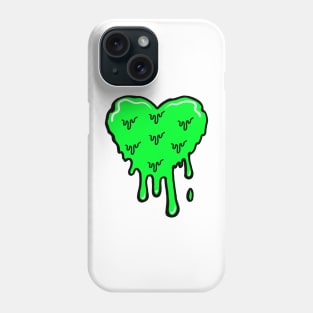 Green Melting Acid Heart Phone Case