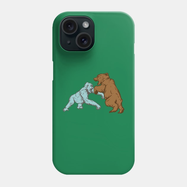 Gorilla versus Grizzly Phone Case by danielwheeler