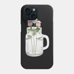 Roses in Mason Jar with Handle Phone Case