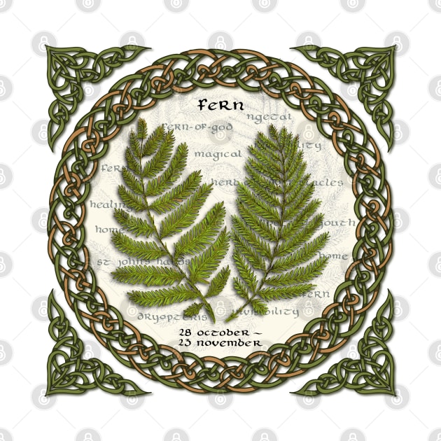 Celtic Tree Calendar Ferns by lottibrown