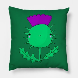 Kawaii Cute Scottish Thistle Pillow