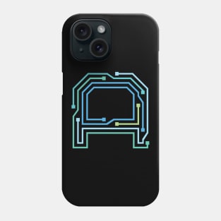 Alphabet A Circuit Typography Design Phone Case