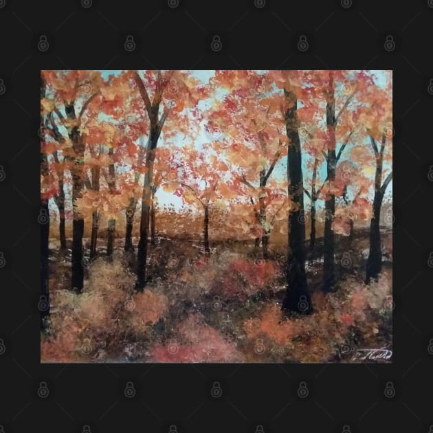 Autumn walk in the woods by Edwardtiptonart