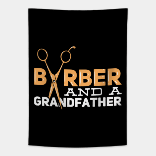 Grandfather And Retired Barber Tapestry