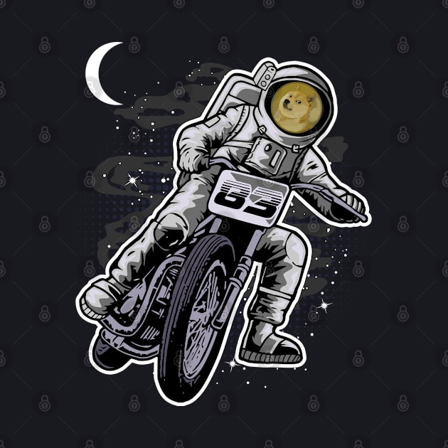 Astronaut Motorbike Dogecoin DOGE Coin To The Moon Crypto Token Cryptocurrency Wallet Birthday Gift For Men Women Kids by Thingking About