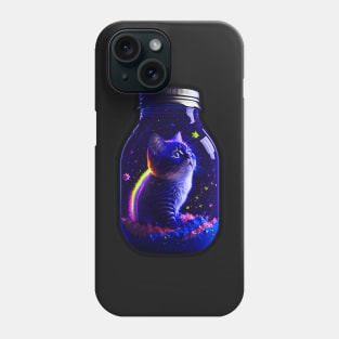 Galaxy environment capturing A whimsical, a small kitty Phone Case