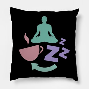 Coffee, Yoga, Sleep, Repeat - 3 Pillow