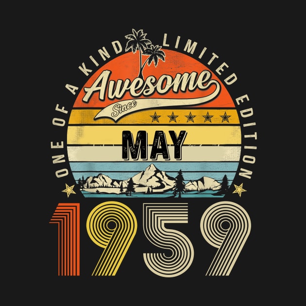 Awesome Since May 1959 Vintage 64th Birthday by cogemma.art