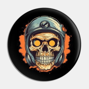 Biker Helmet Pilot Skull Rebel Pin