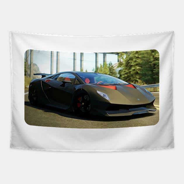 Sesto Elemento Cartoon Drawing Action Print Tapestry by Auto-Prints