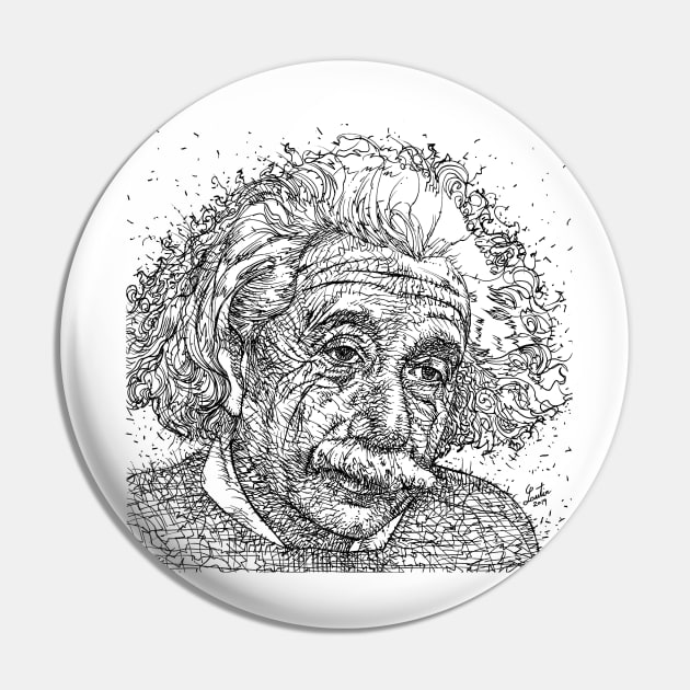 ALBERT EINSTEIN - ink portrait Pin by lautir