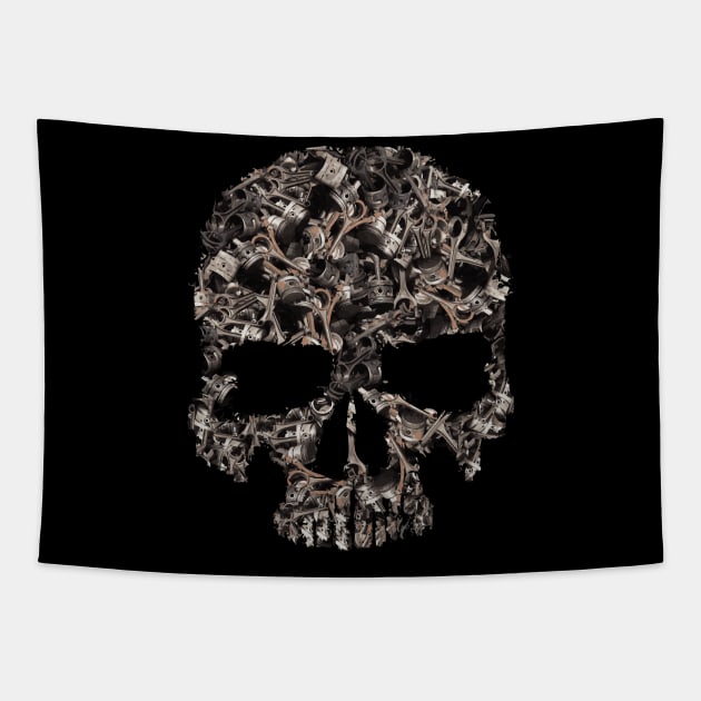 Skull Rest in pistons Tapestry by GalfiZsolt
