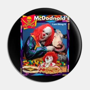 Fast Food Clown Parody Retro 90's Goth Horror Halloween Off Brand (Happy Halloween) Pin