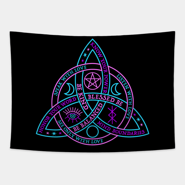 Celtic Knot purple pink and blue Tapestry by RavenWake