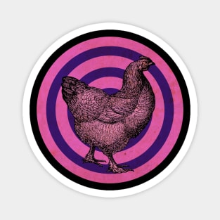 Pink Hen Label Magnet