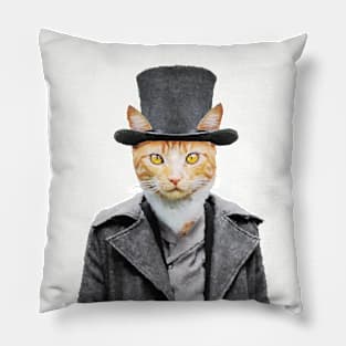 Gothic Orange Cat Pillow